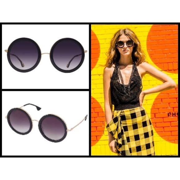 💕ALICE + OLIVIA💕 Beverly Sunglasses ~ Black - Picture 1 of 11